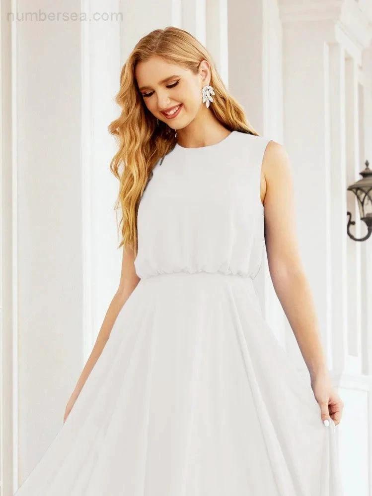 ZapDress Sleeveless Long Bridesmaid Dress A line Formal Evening Prom Gown 28025 (ZD17053)