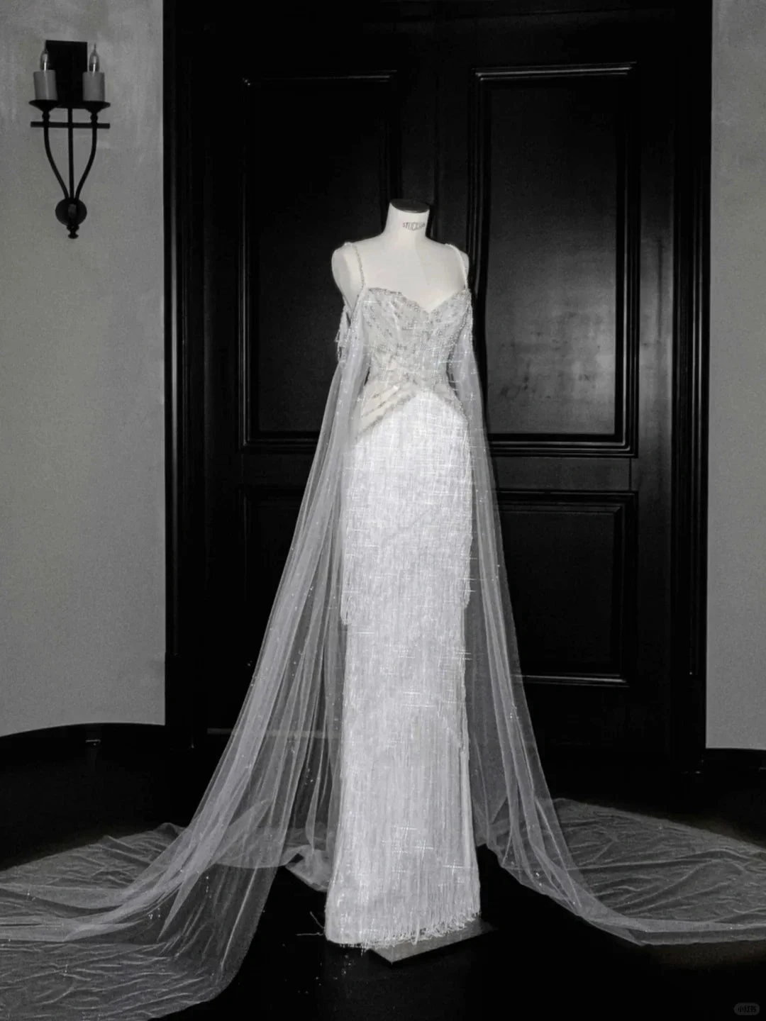 Luxury White Tulle Pearl Bead Chain Beaded Tassel Prom Dress Evening Dress,Off Shoulder Wedding Dress Y8662 by simplepromdress