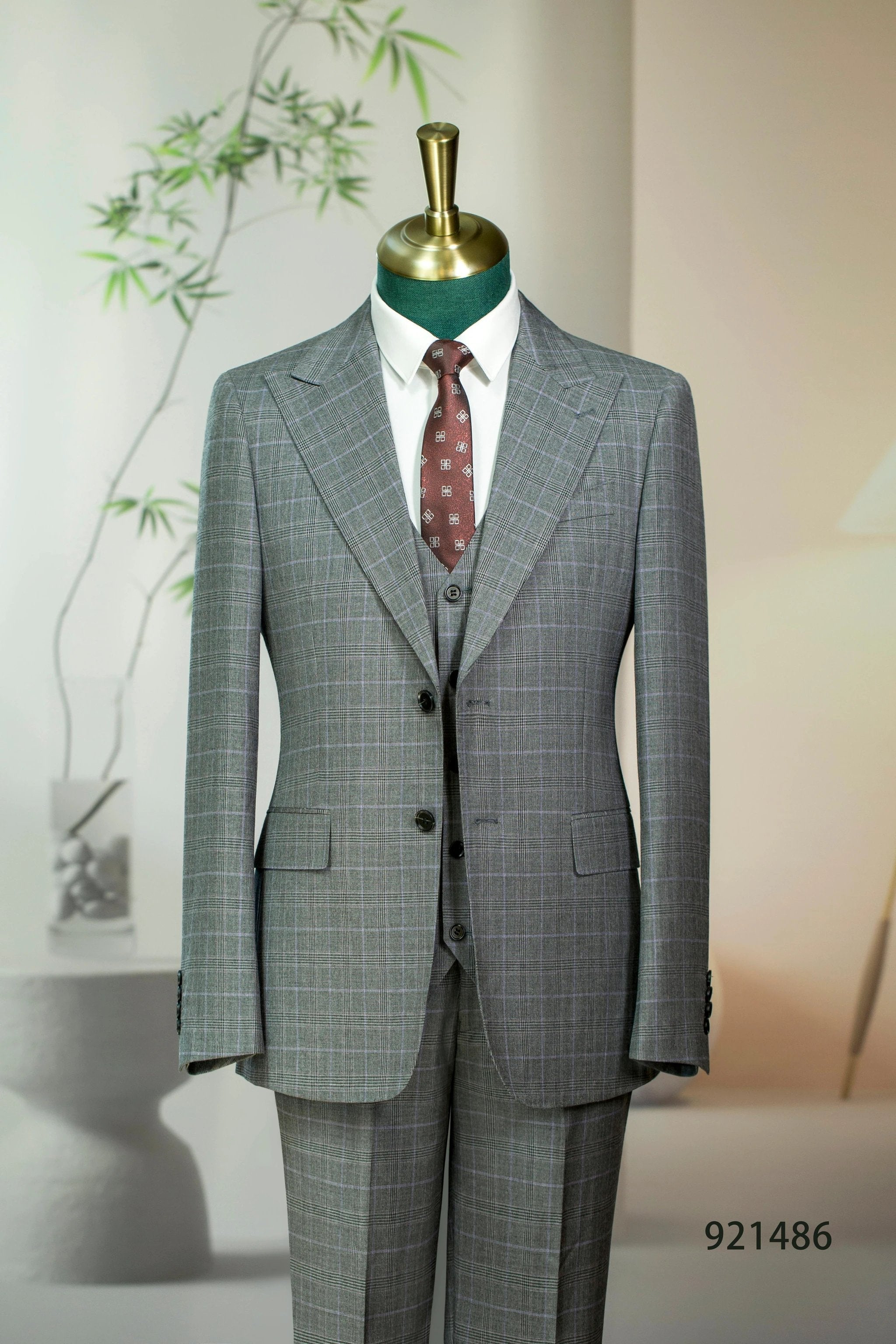 Diberon Mens Three Piece Slim Wedding Suit For Groom And Groomsmen (ZD17120)