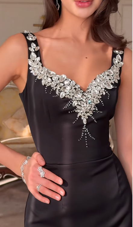 Black Mermaid Sexy Long Formal Dress Evening Party Dresses - View 2 | VelvetHem