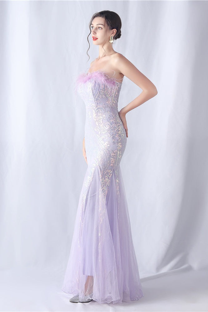 Ostrich Feather Sequin Dress with Relaxed Fit and Seasonal Wardrobe Essential