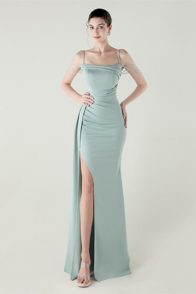 Satin Spaghetti Strap Premium Dress for Streetwear Style