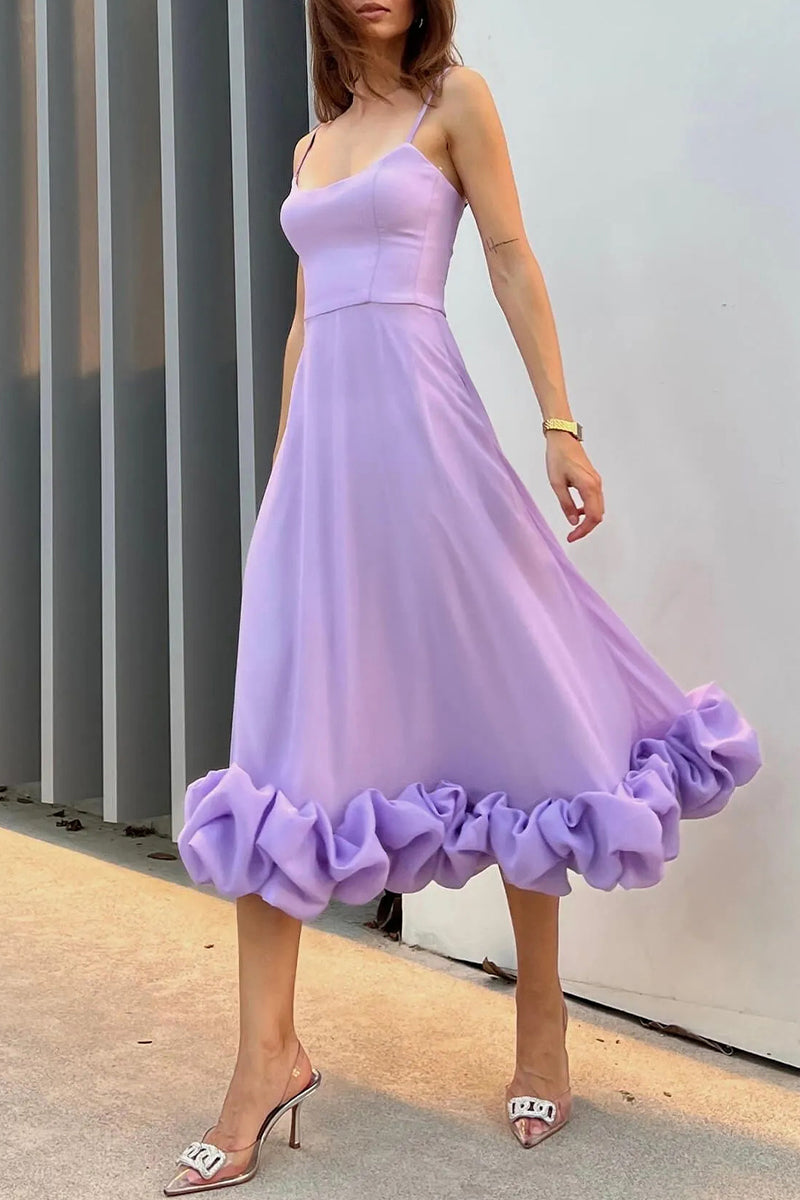 Simplicity Formal Solid Patchwork U Neck Evening Dress Dresses
