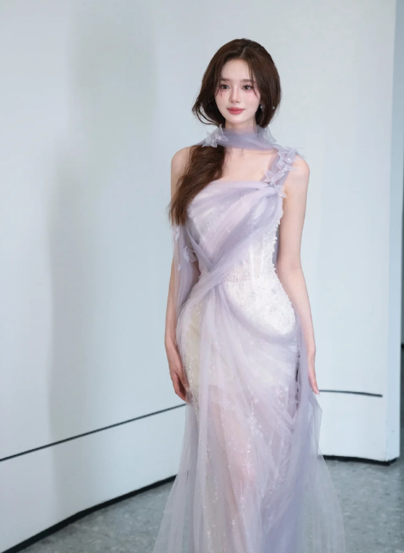 Lilac Mermaid Prom Party Dress Birthday Dress Evening Dress - View 2 | VelvetHem
