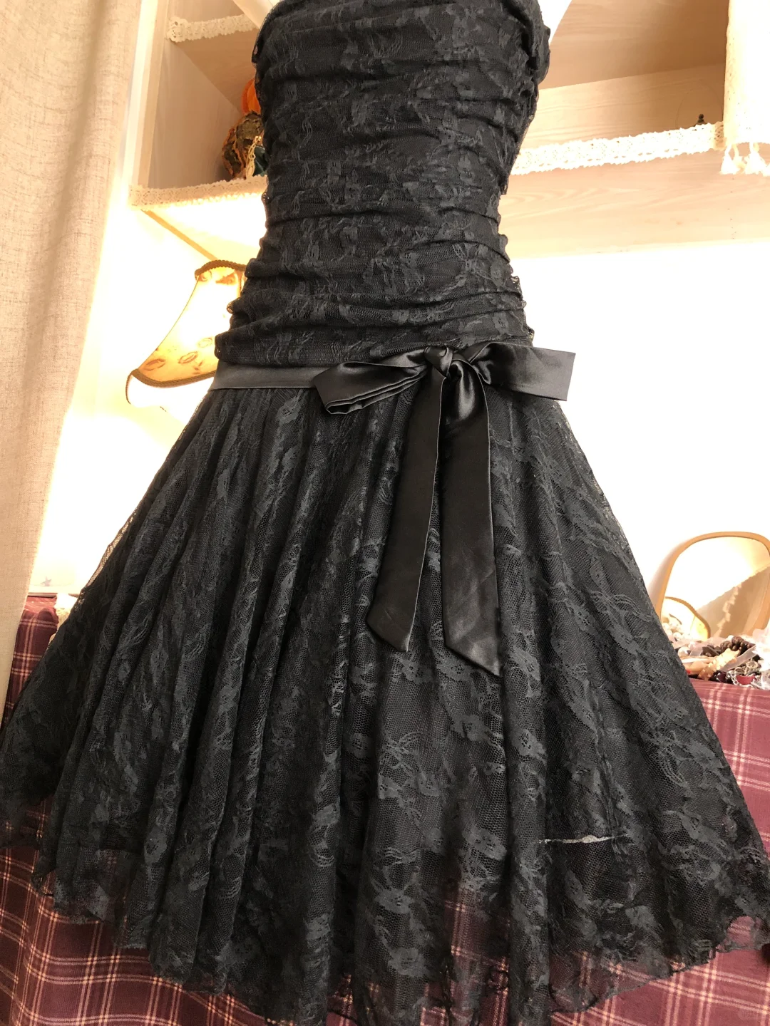 Black Strapless Lace Sexy A Line Short Birthday Outfits Formal Graduation Homecoming Dress - View 2 | VelvetHem