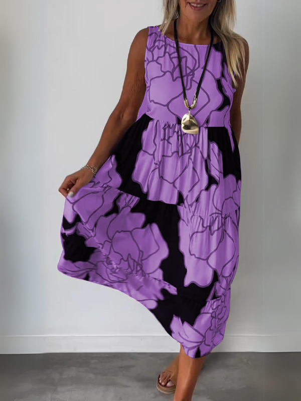 Luna Aesthetic Stylish Floral Print Dress Chic Silhouette Collection