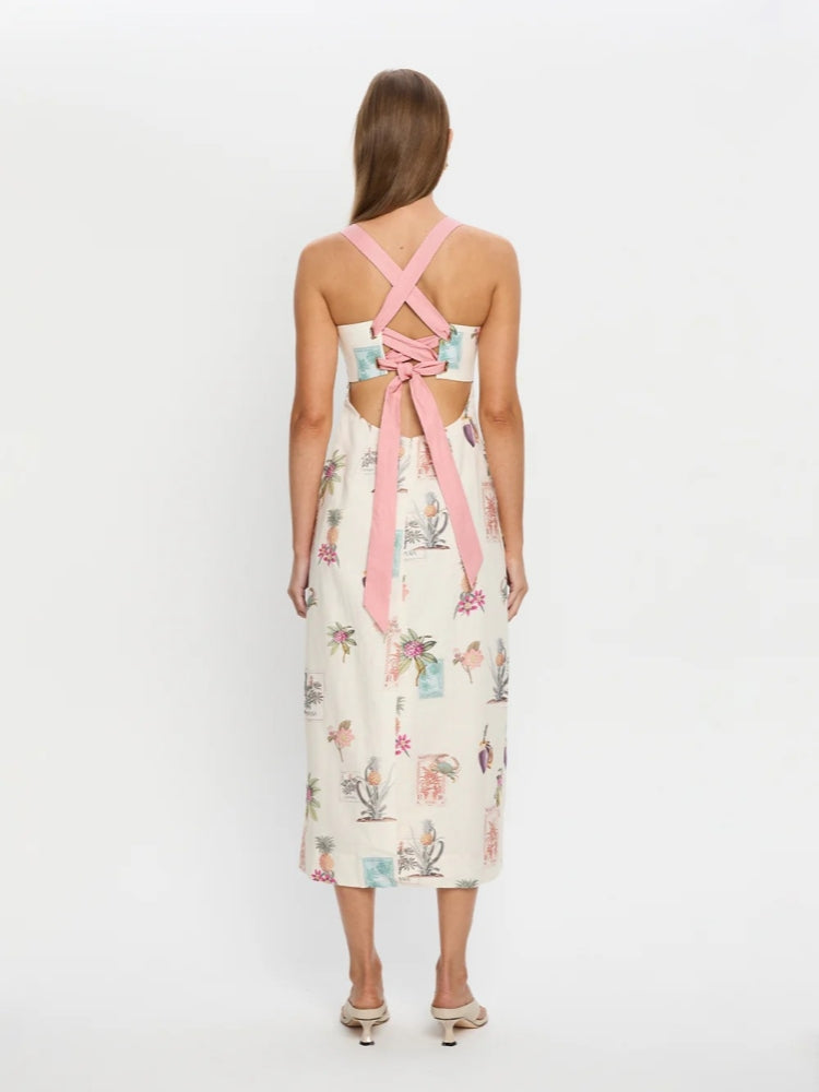 Tie-Waist Tank Midi Dress