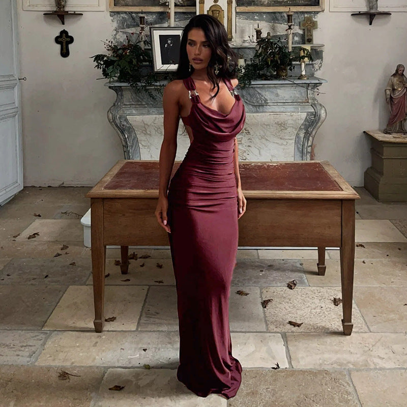 Solomon Maxi Dress Maroon