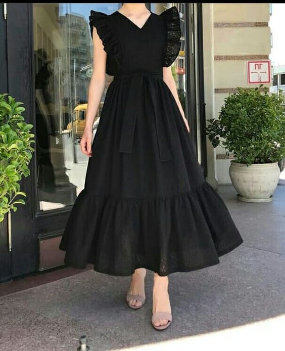 Black Evening Dress, Prom Vintage Dress