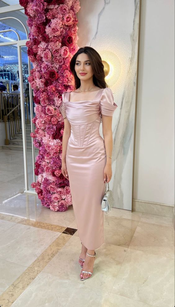 Fashion Prom Dresses Pink Sexy Evening Dress