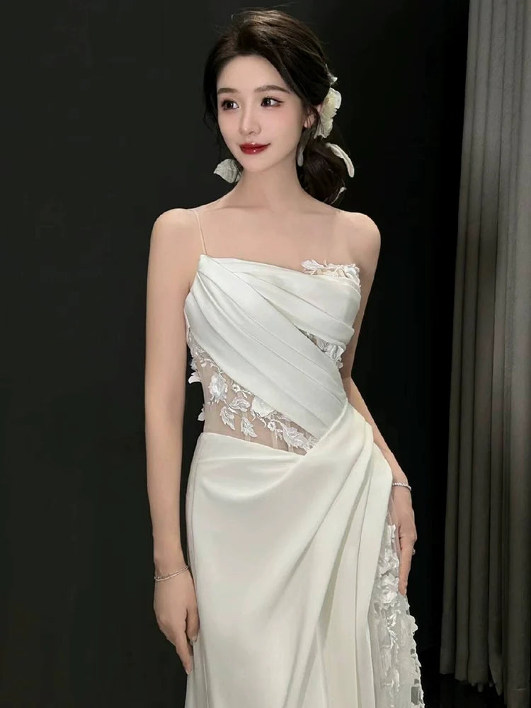 White Tulle Lace Long Wedding Dress Princess Bridal Gown fg7388 - View 3 | VelvetHem
