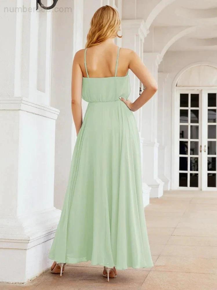 ZapDress  Halter Long Bridesmaid Dresses Formal A line Juniors Dress 28029 (ZD17029)