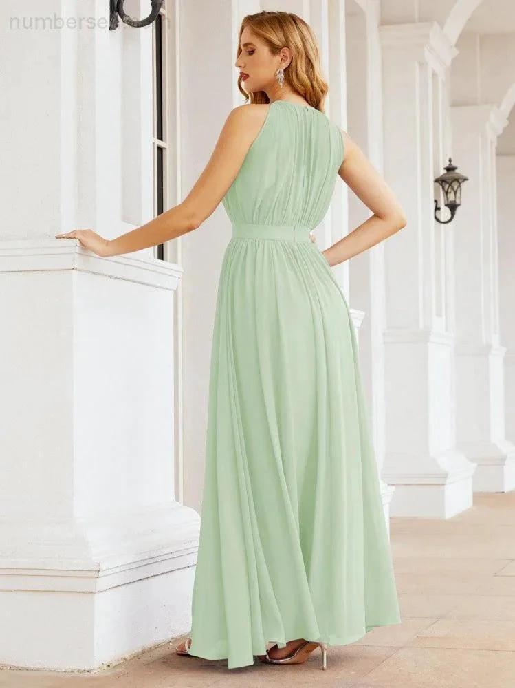 ZapDress Halter Bridesmaid Dress Empire Waist Formal Evening Prom Gown for Mother of The Bride 28030 (ZD17026)