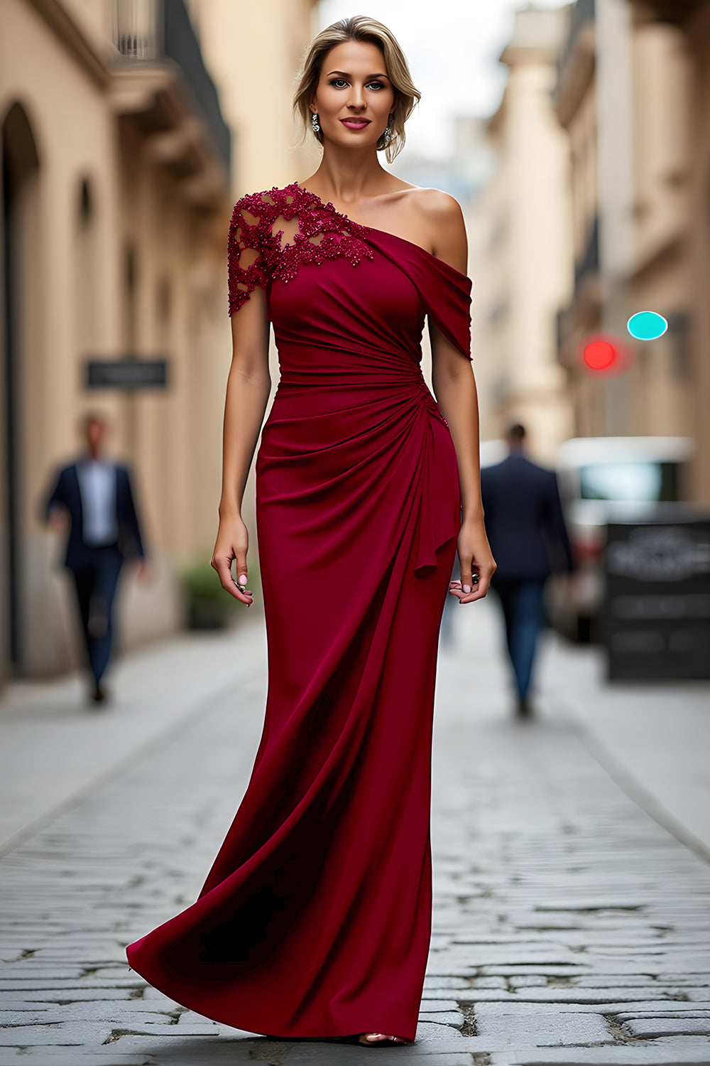Mermaid Black Asymmetrical Mother of the Bride Dress with Appliques