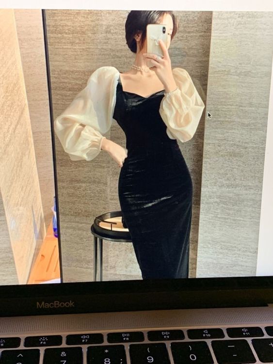 Elegant Mermaid Women One Piece Vintage Evening Party Dress