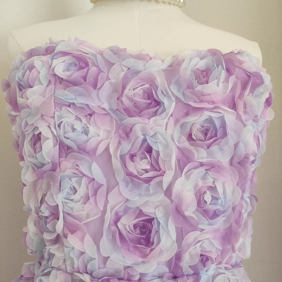 Sexy A Line Sweetheart Lilac Lace Vacation Dresses Short Floral Birthday Outfits - View 5 | VelvetHem