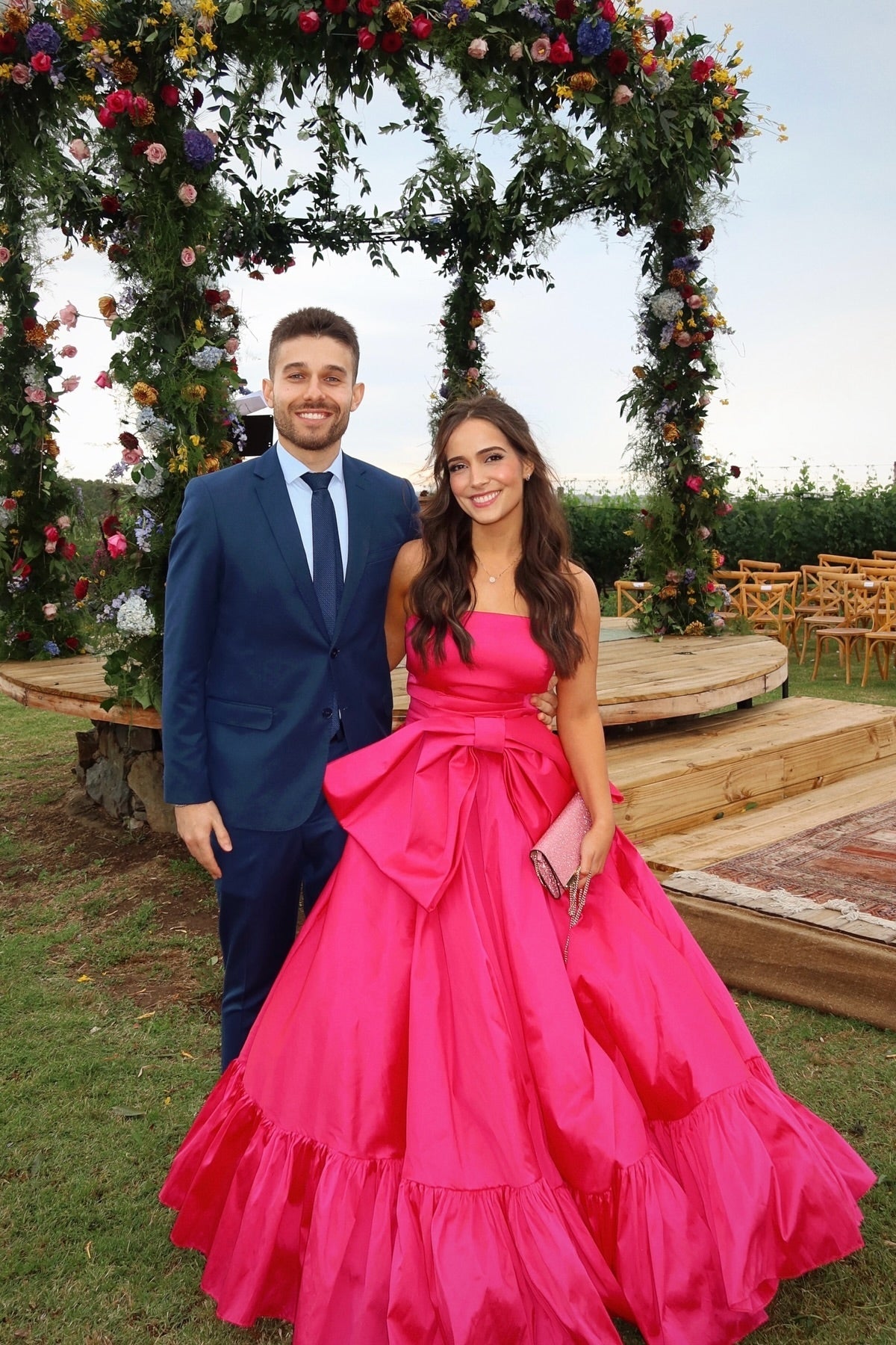 Sweety A Line Strapless Pink Long Party Dress with Bowknot - VelvetHem