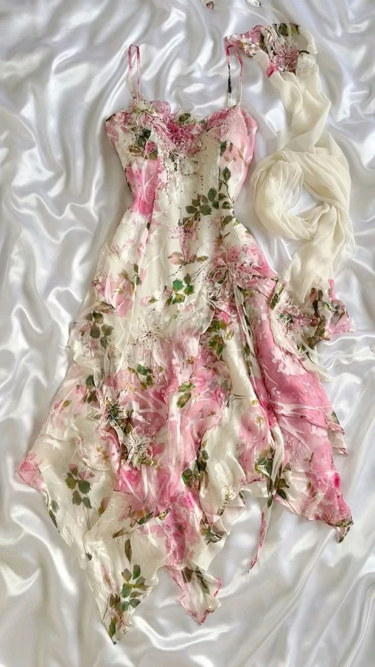 Beautiful Straps Chiffon Print Floral Evening Dress Formal Party Prom Dress