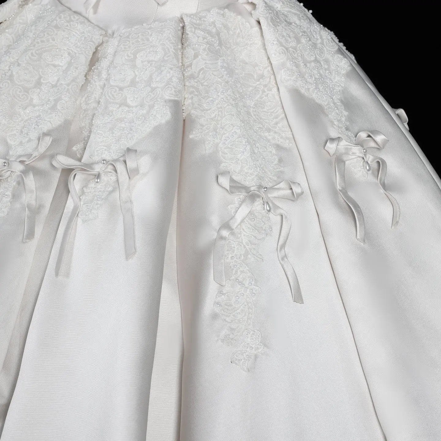 Off the Shoulder White Satin Ball Gown Wedding Dress with Long Cathedral Train ZP017