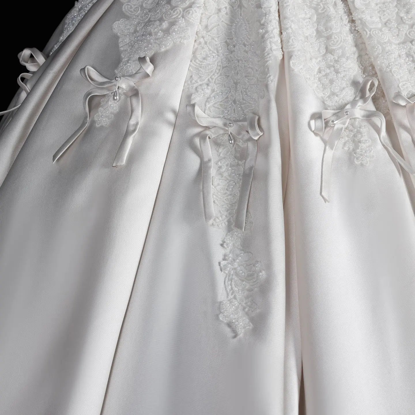 Off the Shoulder White Satin Ball Gown Wedding Dress with Long Cathedral Train ZP017