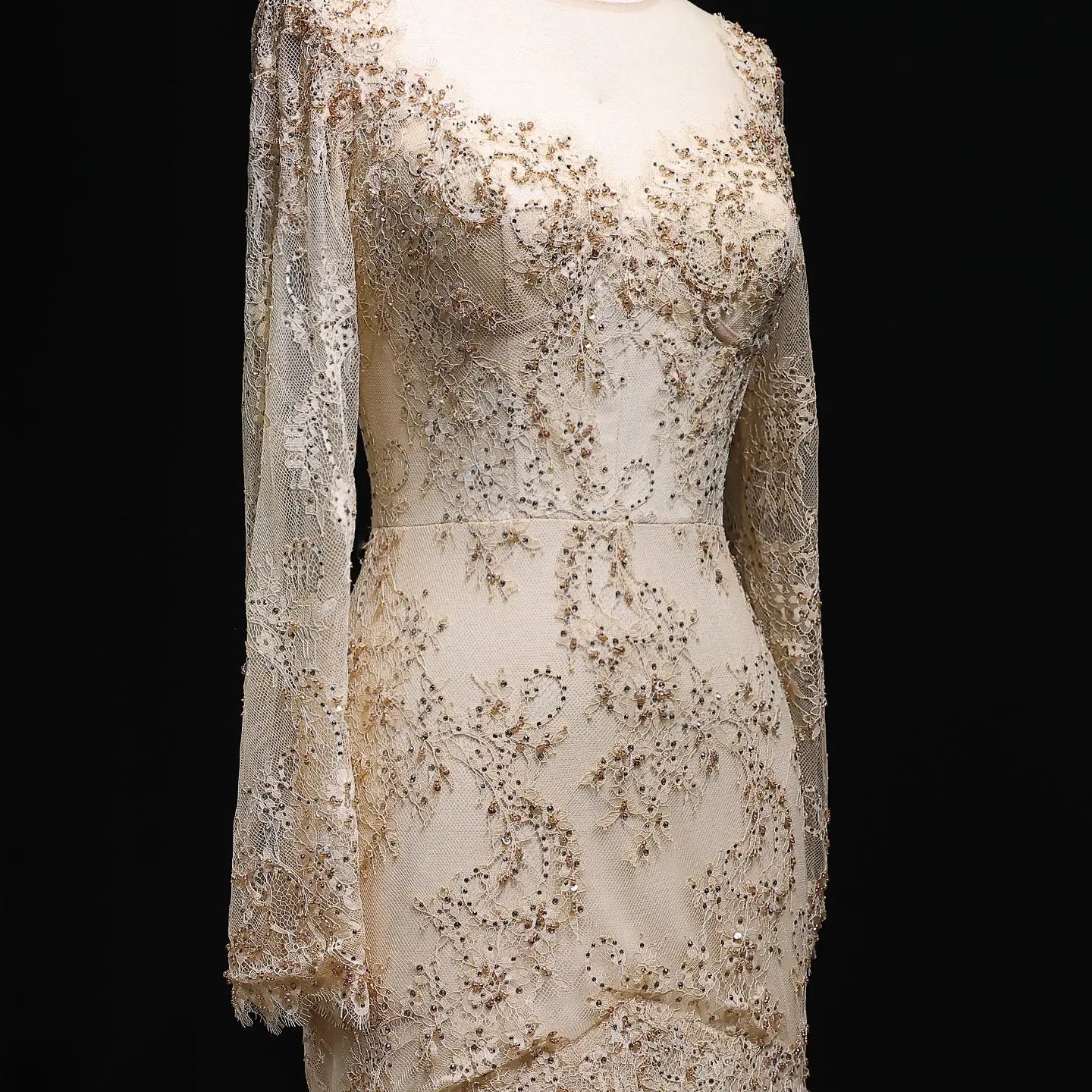 Glamorous Lace Long Sleeves Mermaid Wedding Dress ZP191