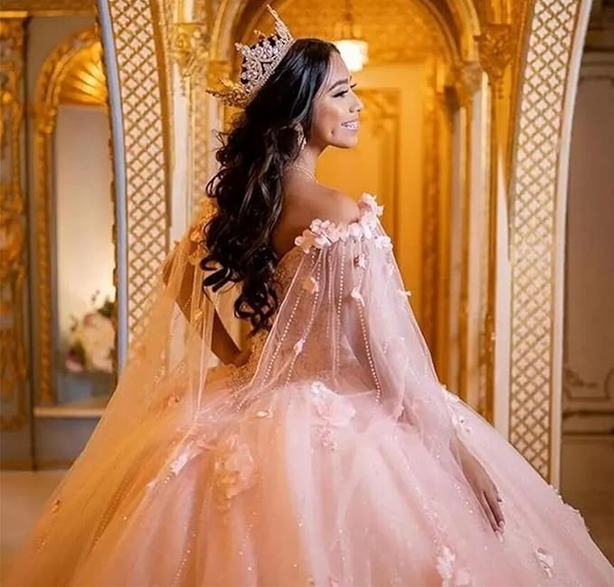 Elegant Pink Wedding dress Evening Dress, Pink Ball Gown