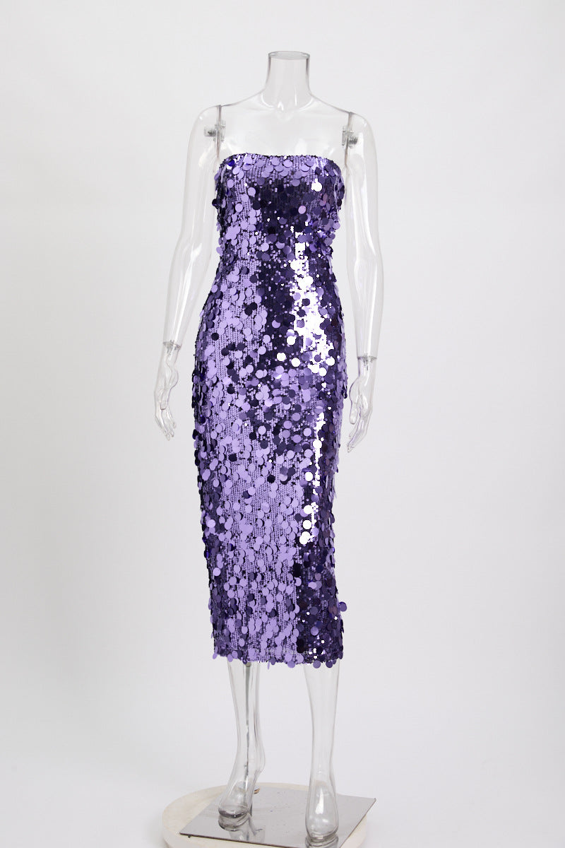 Sparkly Babe Midi Dress Purple
