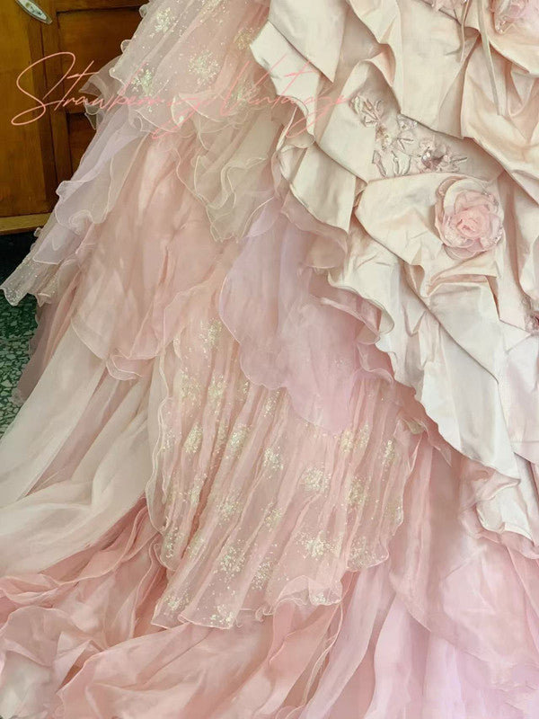 Pink A Line Princess Quinceanera Dress Ball Gown Sweet 16 Dresses fg7178 - View 8 | VelvetHem