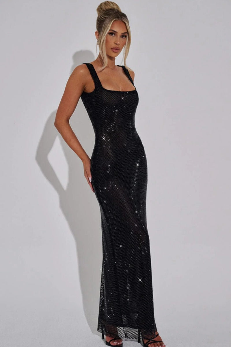 Elegant Sequin Rhinestone Bodycon Dress for Modern Fashion Wear