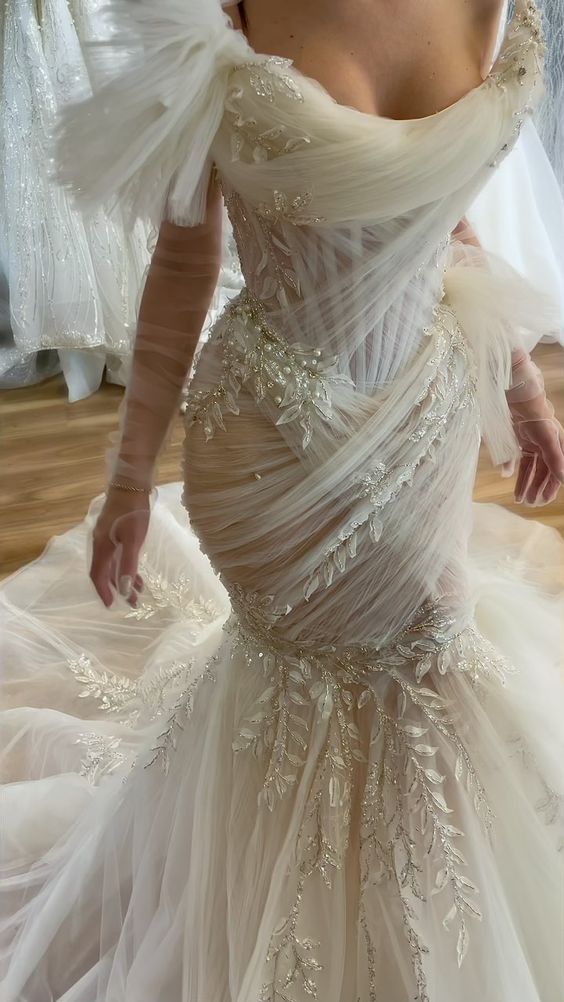 Ivory lace prom dresses long evening dress wedding dress