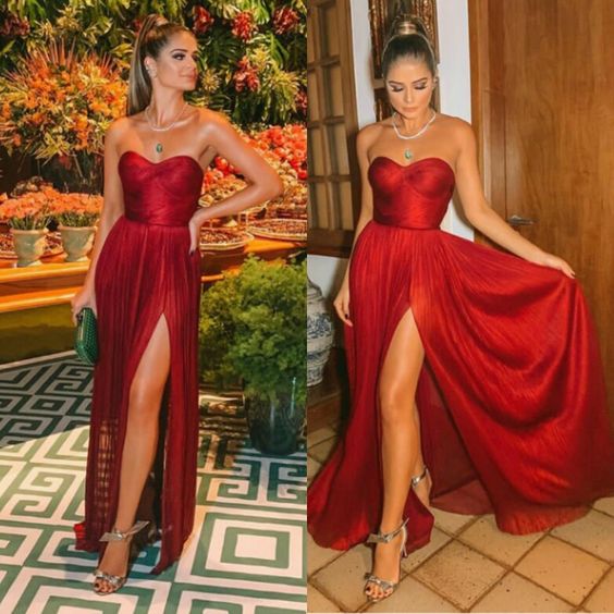 Fashion Red Prom Dresses Long Sexy Prom Dress - View 4 | VelvetHem
