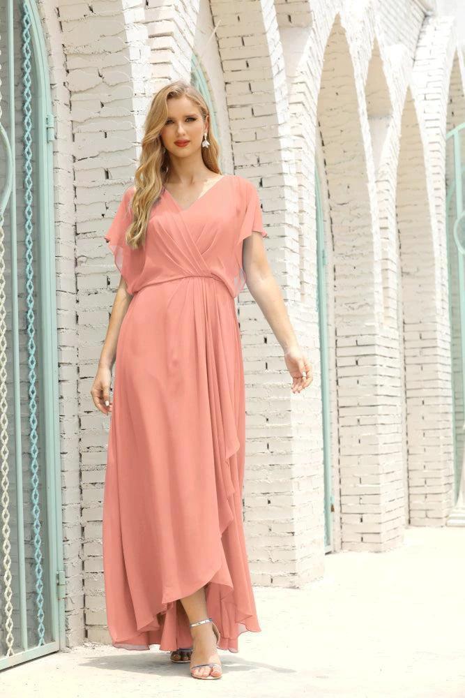 Numbersea Mother of The Bride Dresses Plus Size V-Neck Floor Length Formal Prom Dress for Wedding Guest 28020 by numbersea