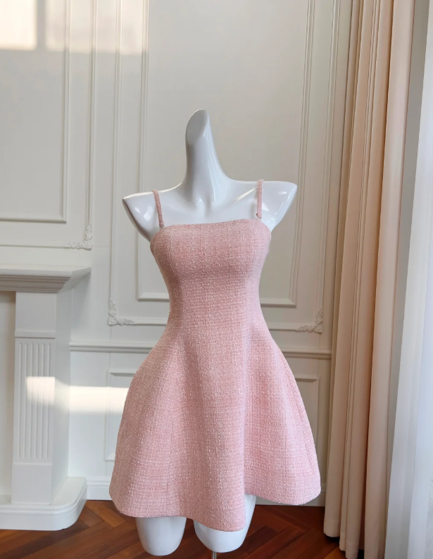 Cute Pink A Line Short Party Dress Homecoming Dress Y8577 - VelvetHem