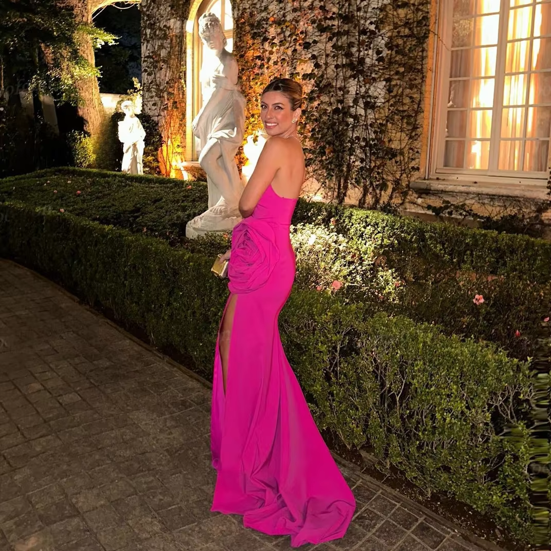 Strapless Prom Dresses Sheath, Celebrity Party Gowns, Flowers Occasion Evening Dresses fg6841 - View 3 | VelvetHem