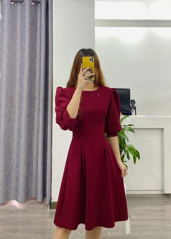 Simple Pure Color A-line Party Dress Homecoming Dress Y6064 - VelvetHem
