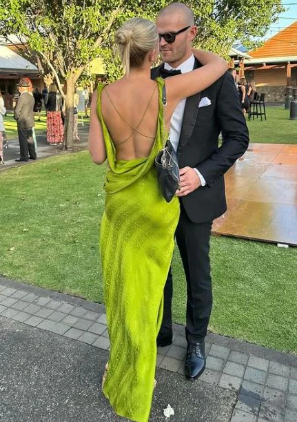 Chic Print Long Prom Dress Sexy Backless Evening Dress - VelvetHem