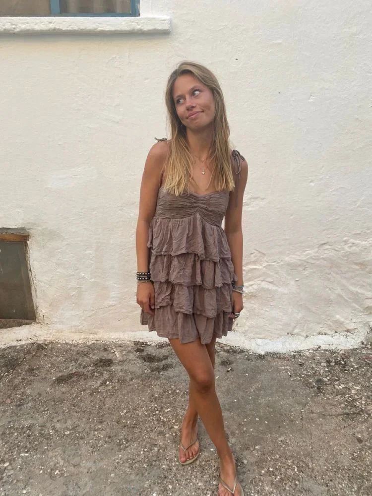 Cute Spaghetti Straps Layered Homecoming Dress (ZD11935)