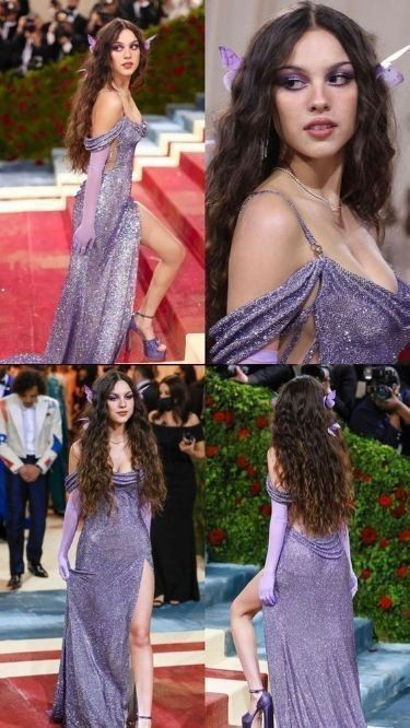 Sparkly Spaghetti Straps Sequin Side Slit Prom Dress Long Evening Dress - View 3 | VelvetHem