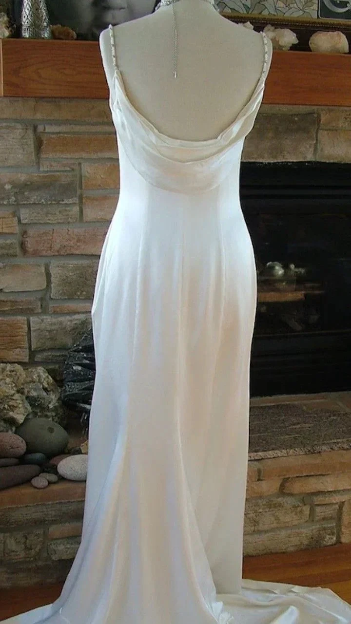 Sparkle White Long Wedding Dress,Wedding Guest Dress (ZD13573)
