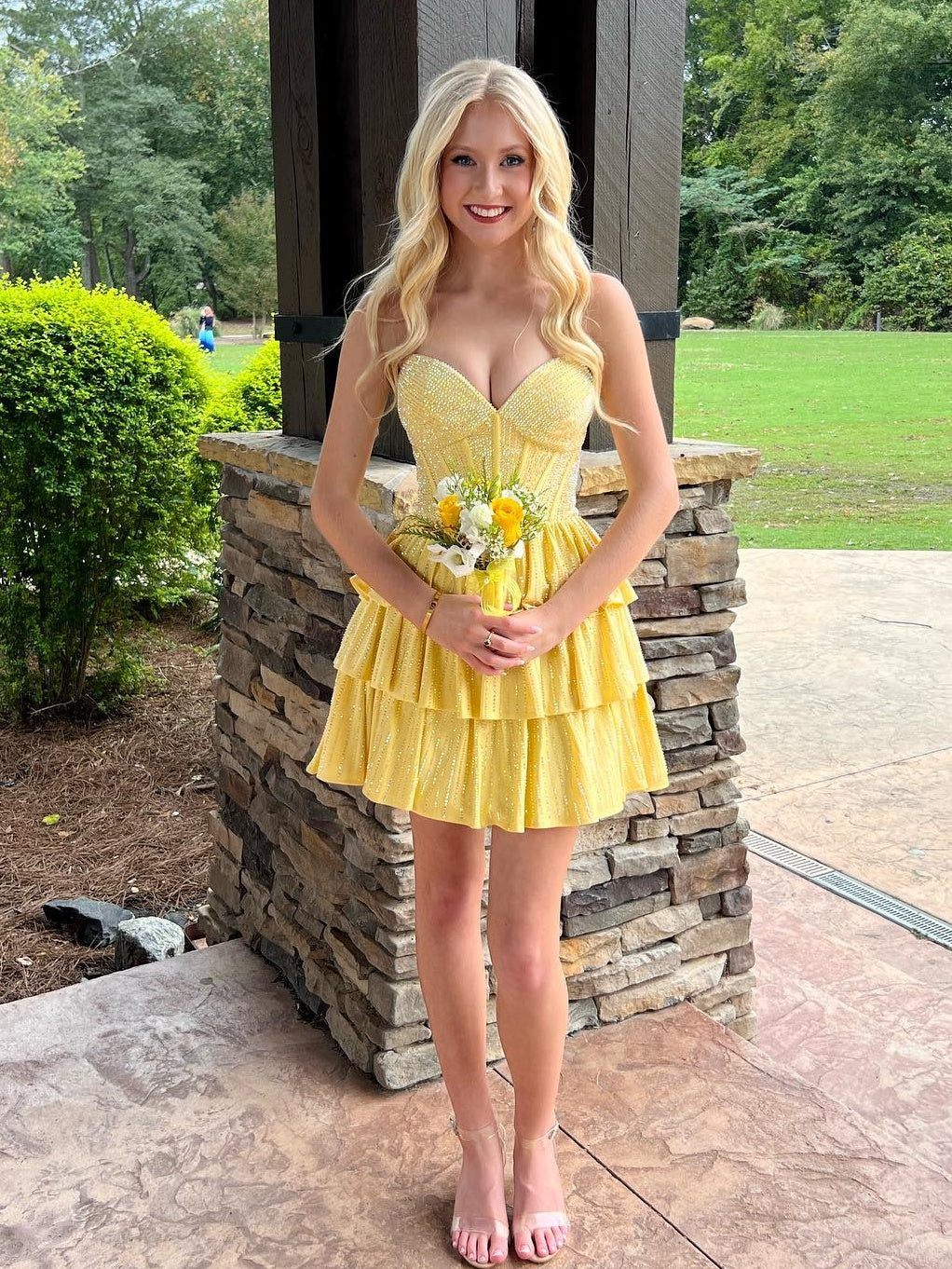 Sparkly A Line Sweetheart Royal Blue Short Homecoming Dress with Beading - View 15 | VelvetHem