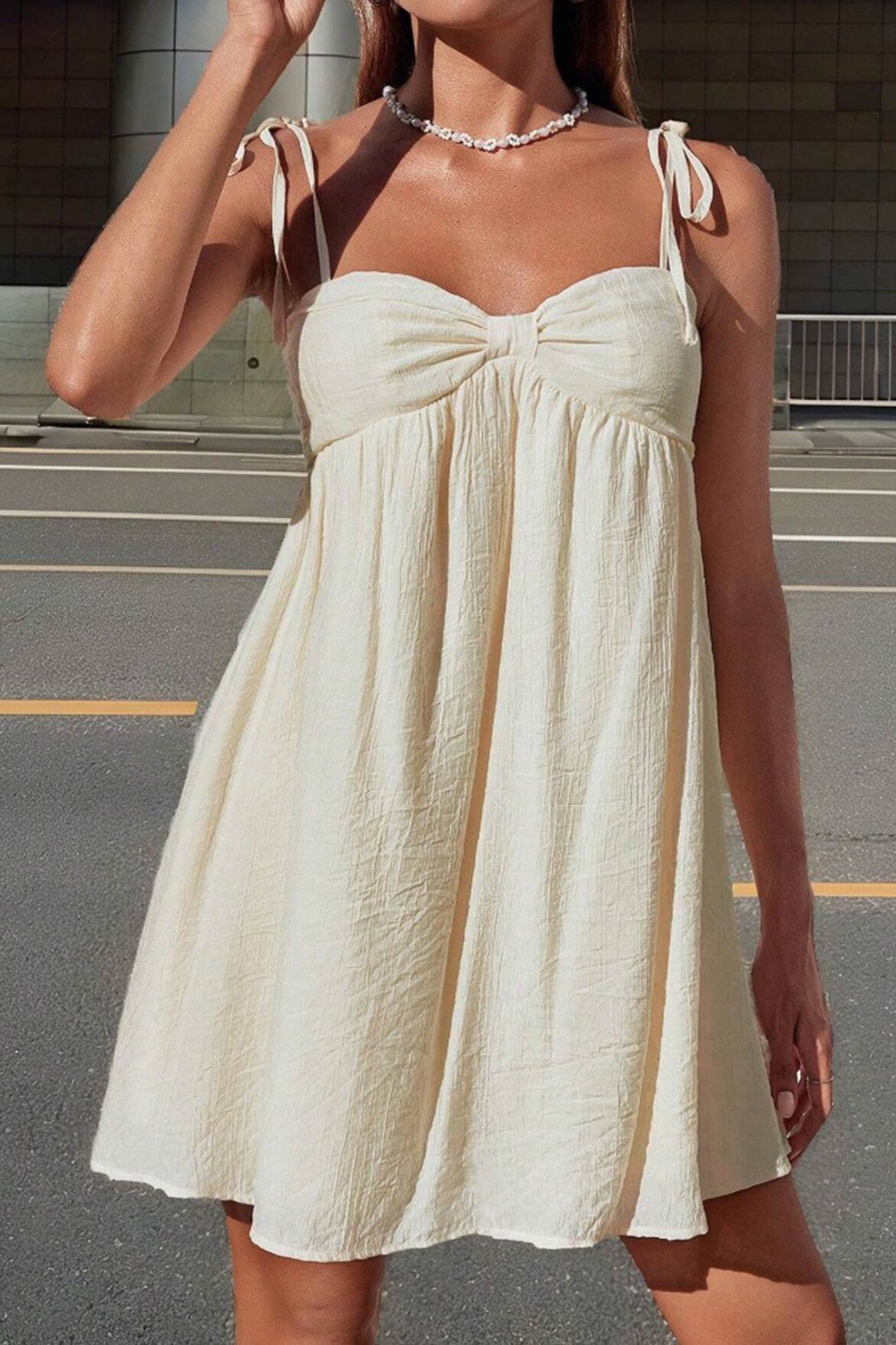 Bow Tie up Cami Mini Dress