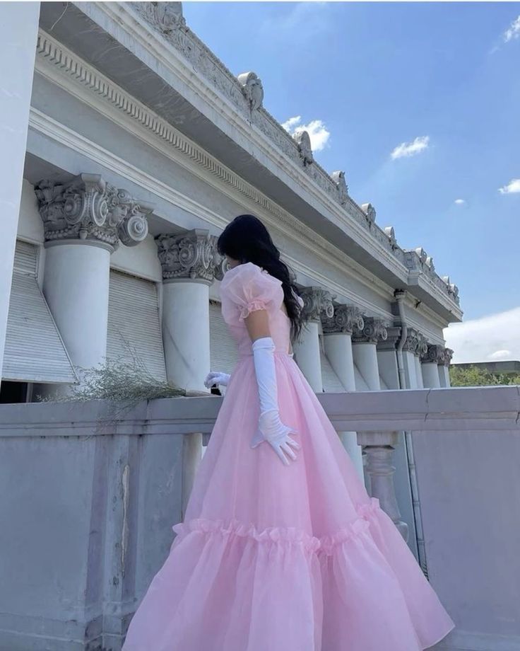 Vintage Pink A-line Prom Dress,Pink Princess Dress - View 2 | VelvetHem