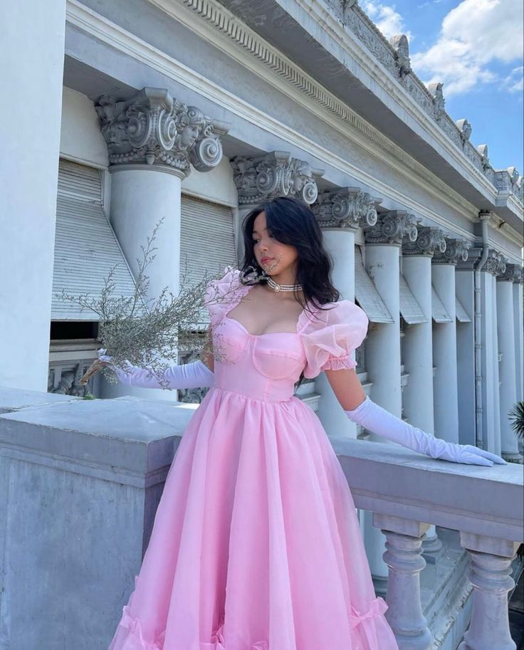 Vintage Pink A-line Prom Dress,Pink Princess Dress - View 3 | VelvetHem