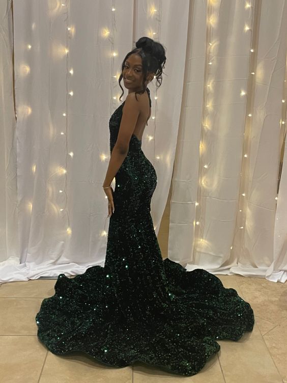 Emerald green prom dress Long Party Dress Formal Dress