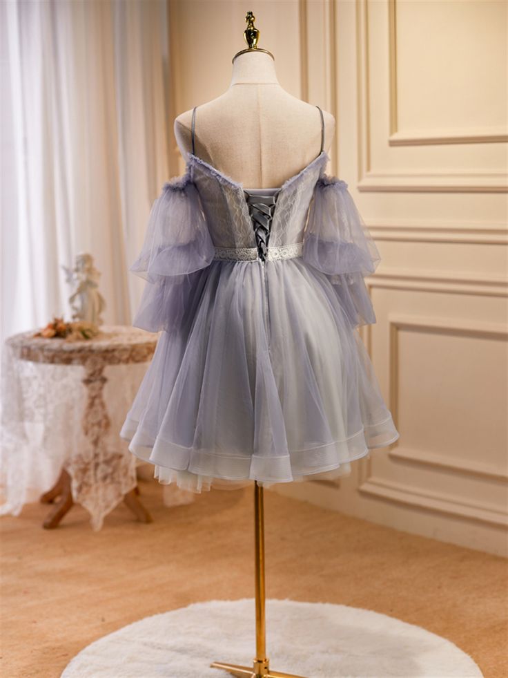 Vintage Elegant Short Formal Dress, Quinceañera Dress Homecoming Dresses V Neck Graduation Dress