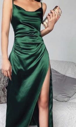 Green Prom Dresses A line Satin New Formal Dress
