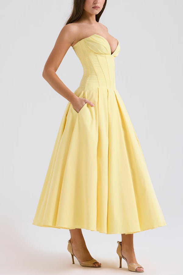 Lorelei Exclusive Strapless Midi Dress Premium Wardrobe Essential