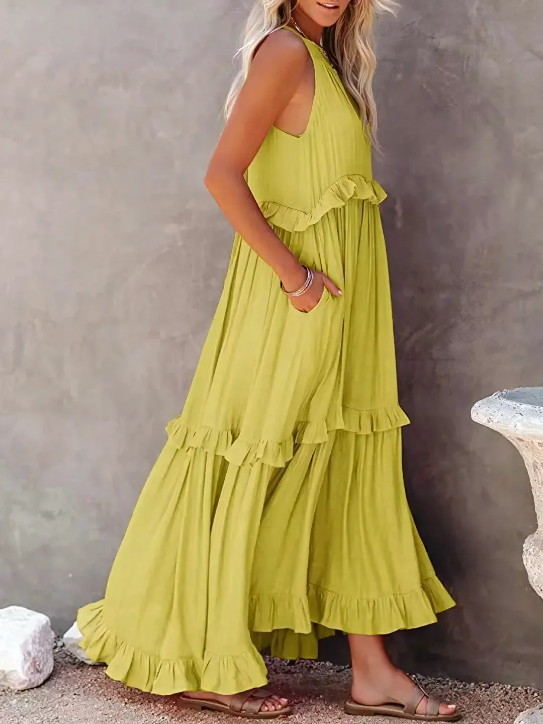 Megan | Elegant Ruffle Maxi Dress