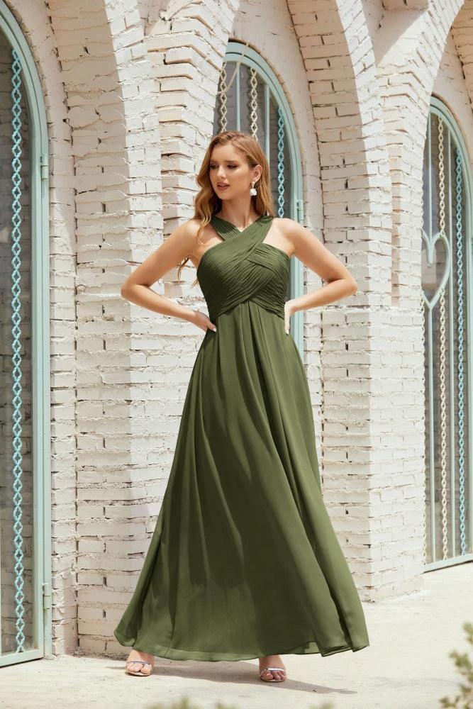 Halter Bridesmaid Dresses Formal Cocktail Prom Gown 28015 by numbersea