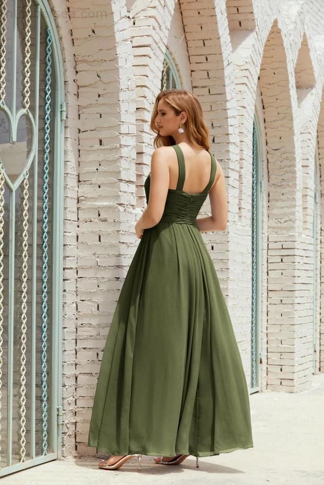 Halter Bridesmaid Dresses Formal Cocktail Prom Gown 28015 (ZD16956)